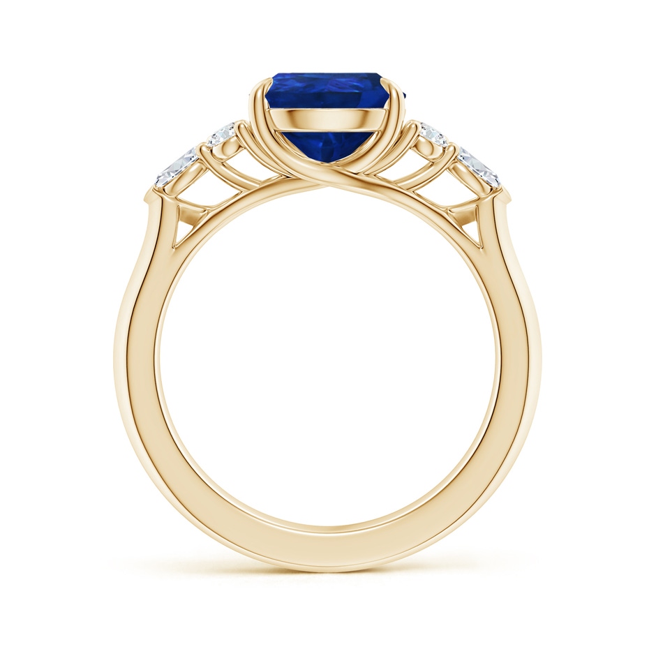 10x8mm AAA Pear Shape Blue Sapphire Side Stone Engagement Ring with Diamonds in Yellow Gold side 199