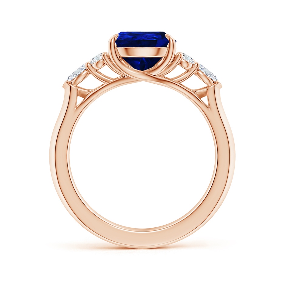 10x8mm AAAA Pear Shape Blue Sapphire Side Stone Engagement Ring with Diamonds in Rose Gold side 199