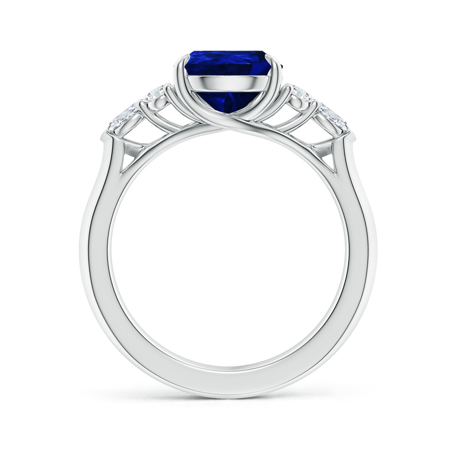 10x8mm Lab-Grown Pear Shape Blue Sapphire Side Stone Engagement Ring with Diamonds in White Gold side 199