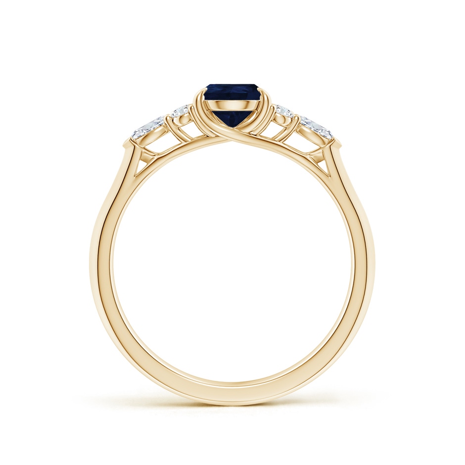 7x5mm A Pear Shape Blue Sapphire Side Stone Engagement Ring with Diamonds in 10K Yellow Gold side 199