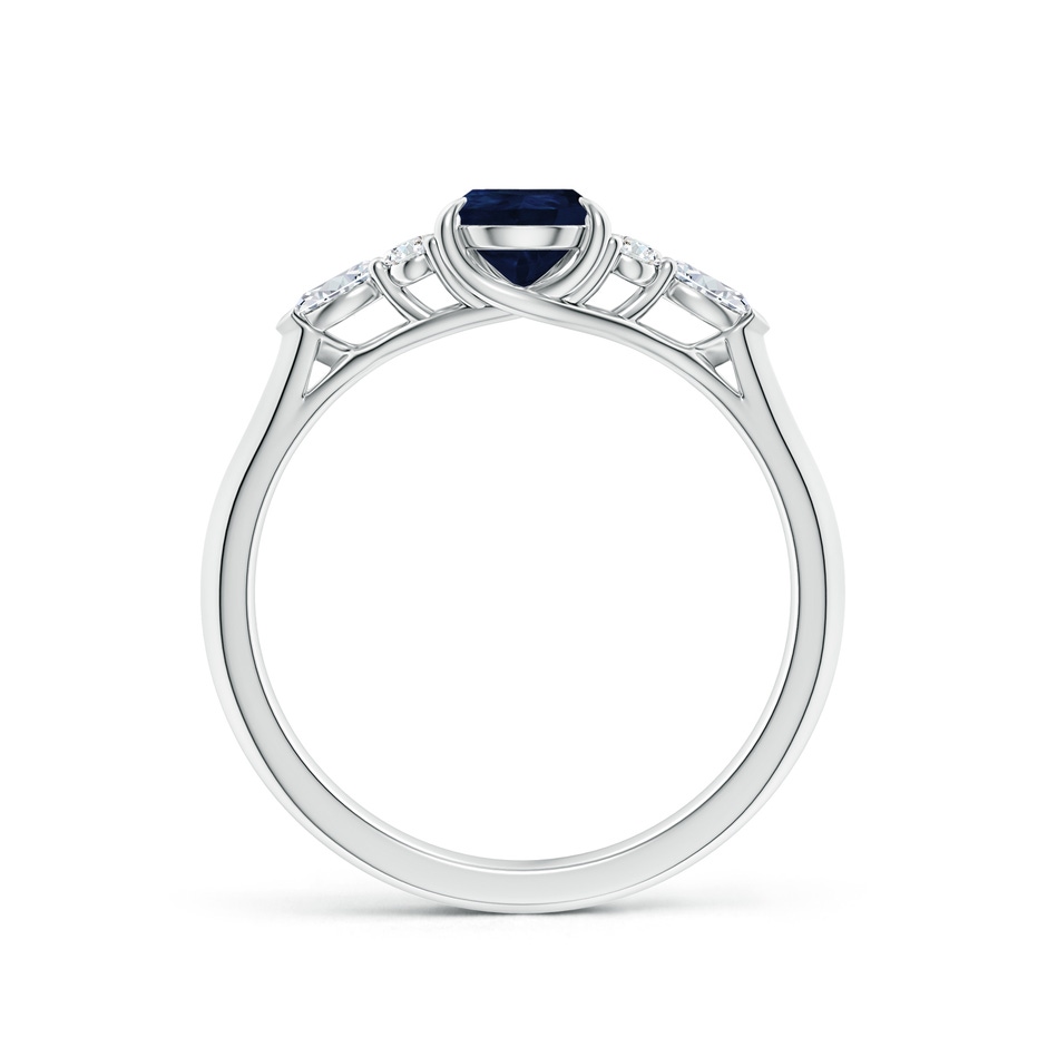 7x5mm A Pear Shape Blue Sapphire Side Stone Engagement Ring with Diamonds in White Gold side 199
