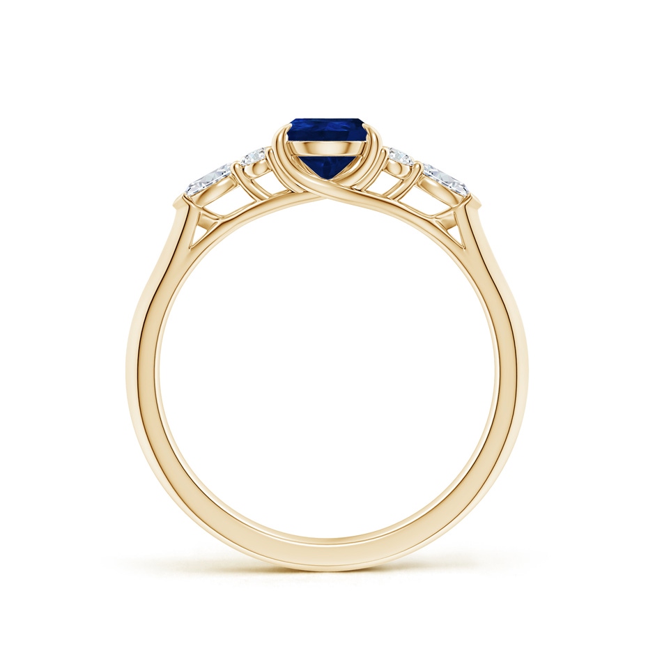 7x5mm AA Pear Shape Blue Sapphire Side Stone Engagement Ring with Diamonds in 18K Yellow Gold side 199