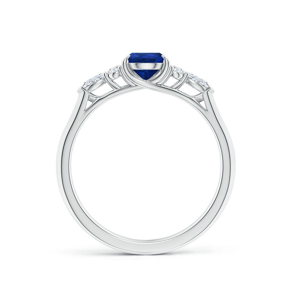7x5mm AAA Pear Shape Blue Sapphire Side Stone Engagement Ring with Diamonds in P950 Platinum side 199