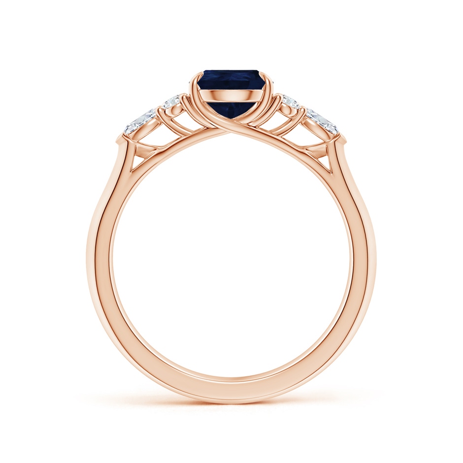 8x6mm A Pear Shape Blue Sapphire Side Stone Engagement Ring with Diamonds in Rose Gold side 199