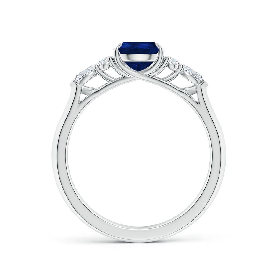 8x6mm AA Pear Shape Blue Sapphire Side Stone Engagement Ring with Diamonds in White Gold side 199