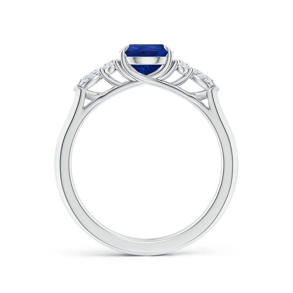 8x6mm AAA Pear Shape Blue Sapphire Side Stone Engagement Ring with Diamonds in White Gold side 199