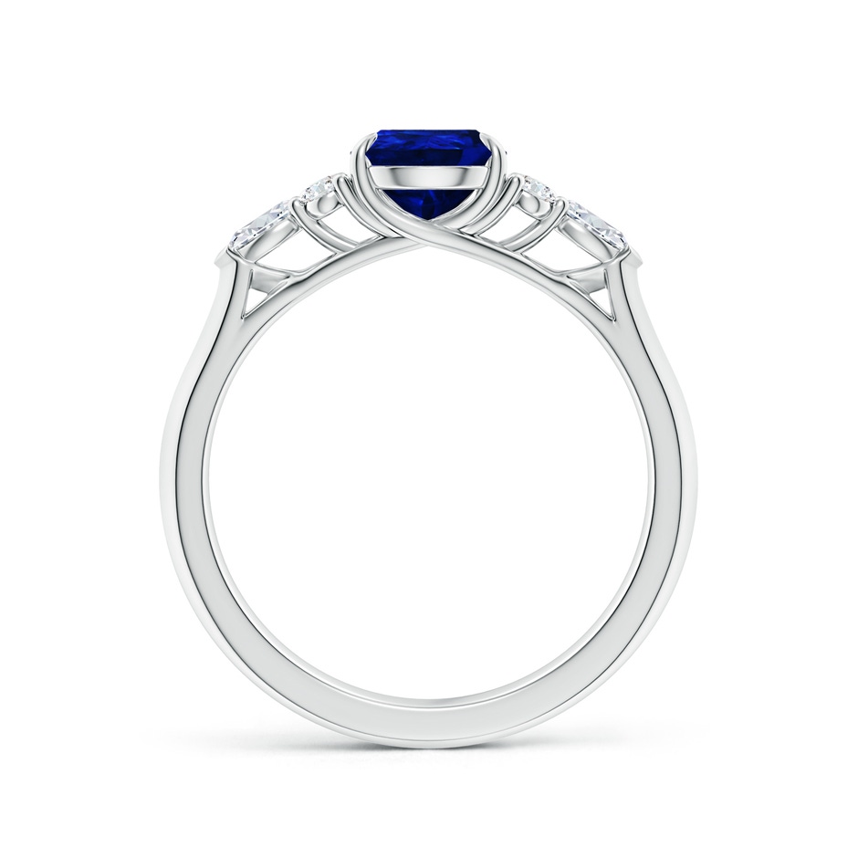 8x6mm AAAA Pear Shape Blue Sapphire Side Stone Engagement Ring with Diamonds in White Gold side 199