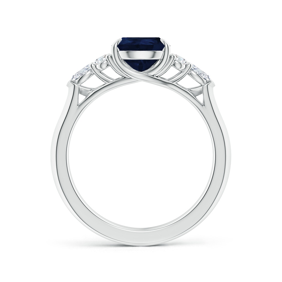9x7mm A Pear Shape Blue Sapphire Side Stone Engagement Ring with Diamonds in White Gold side 199