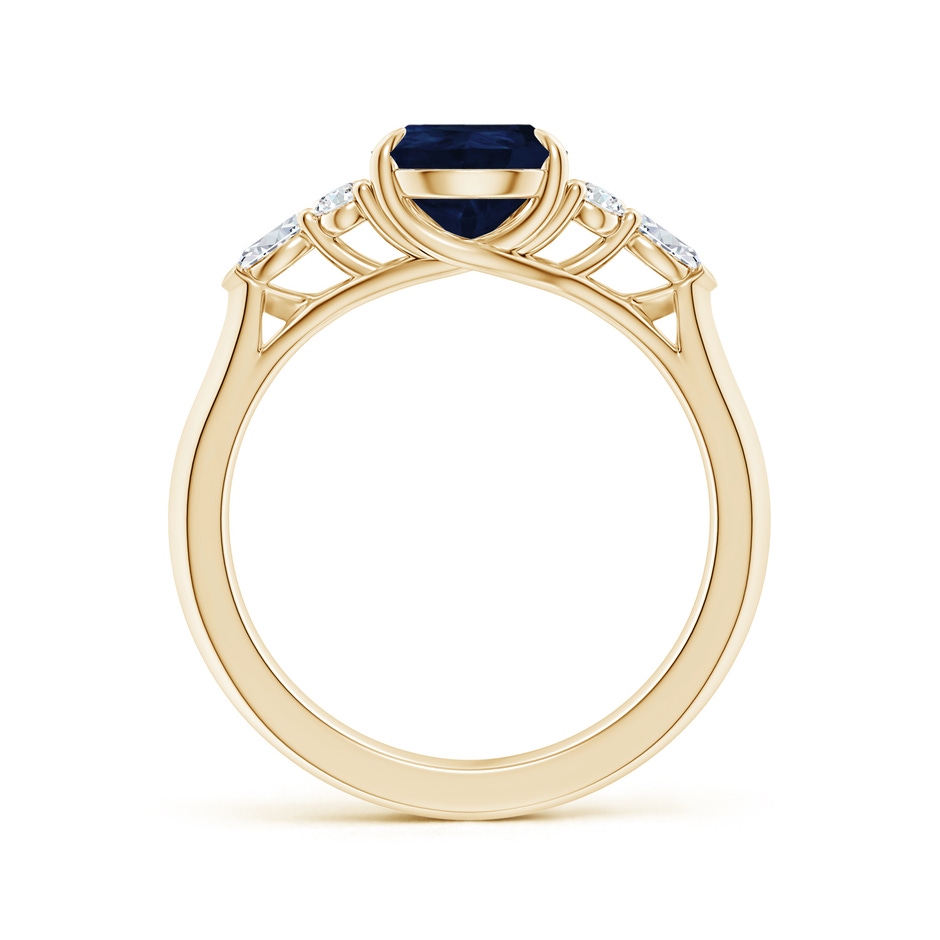 9x7mm A Pear Shape Blue Sapphire Side Stone Engagement Ring with Diamonds in Yellow Gold side 199