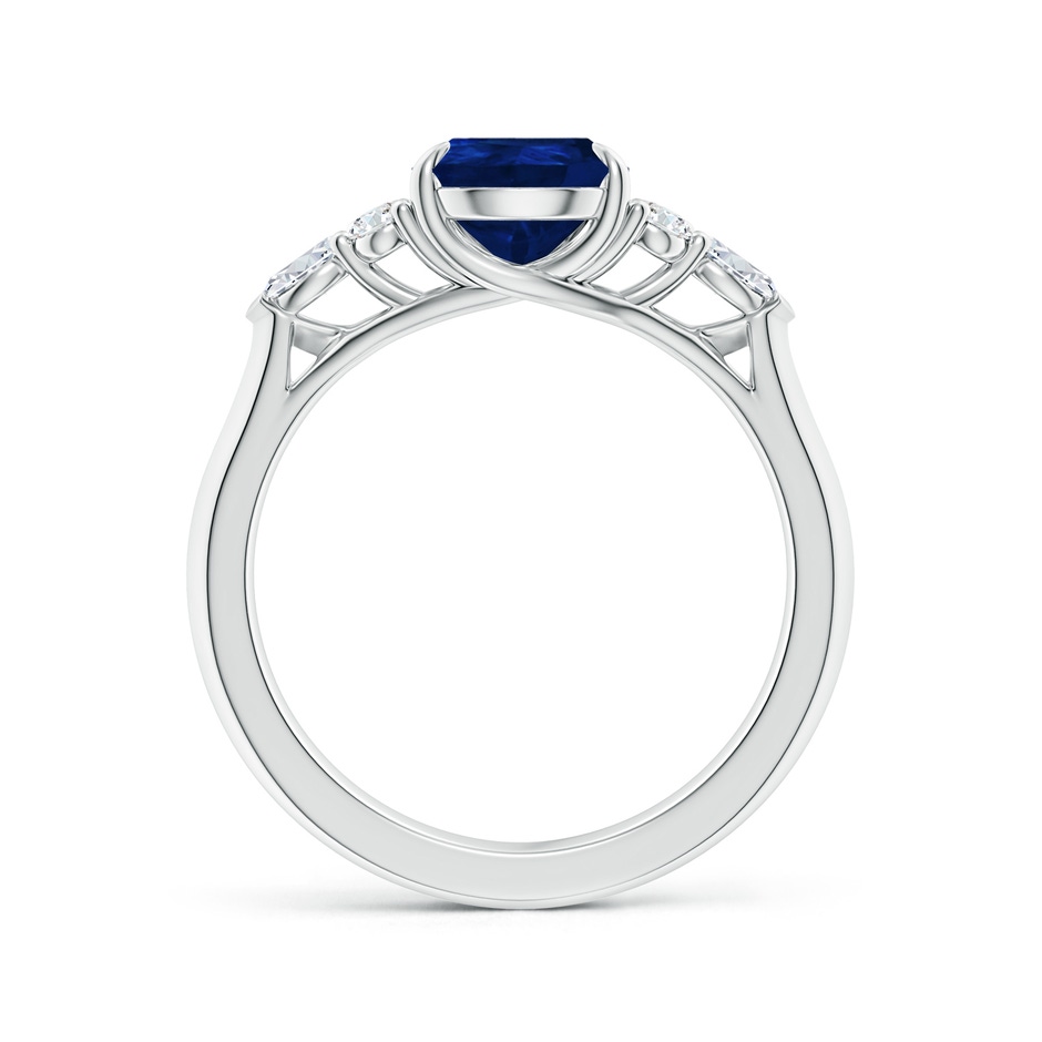 9x7mm AA Pear Shape Blue Sapphire Side Stone Engagement Ring with Diamonds in P950 Platinum side 199