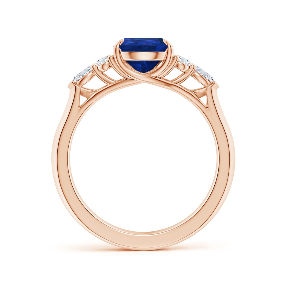 9x7mm AAA Pear Shape Blue Sapphire Side Stone Engagement Ring with Diamonds in Rose Gold side 199