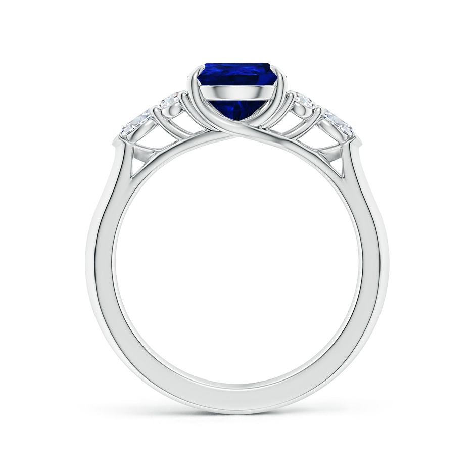 9x7mm AAAA Pear Shape Blue Sapphire Side Stone Engagement Ring with Diamonds in P950 Platinum side 199