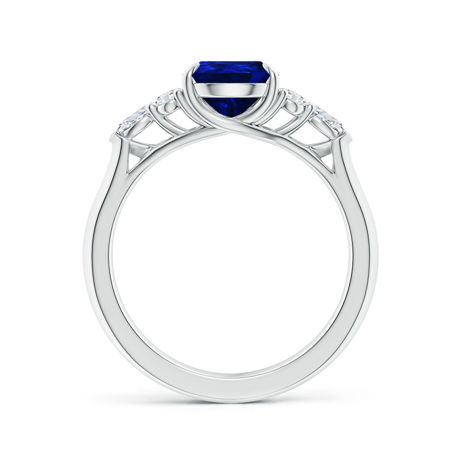 9x7mm Lab-Grown Pear Shape Blue Sapphire Side Stone Engagement Ring with Diamonds in White Gold side 199