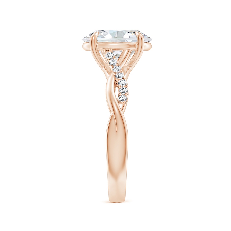 10x8mm GVS2 Oval Diamond Twisted Shank Engagement Ring in 18K Rose Gold side 299