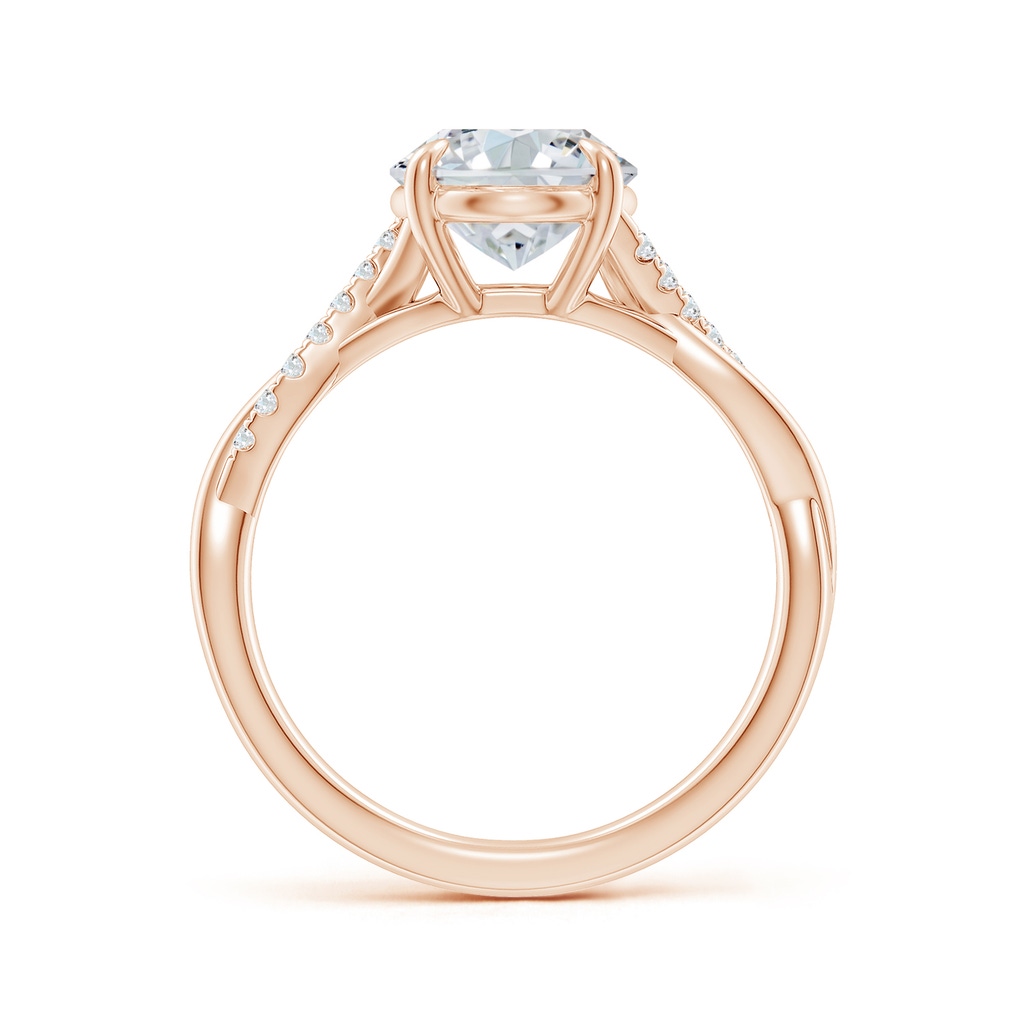 10x8mm GVS2 Oval Diamond Twisted Shank Engagement Ring in Rose Gold - side 199