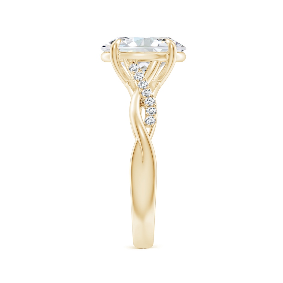 10x8mm GVS2 Oval Diamond Twisted Shank Engagement Ring in Yellow Gold side 299