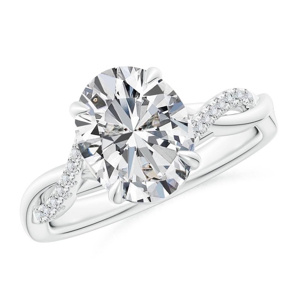 10x8mm HSI2 Oval Diamond Twisted Shank Engagement Ring in P950 Platinum 
