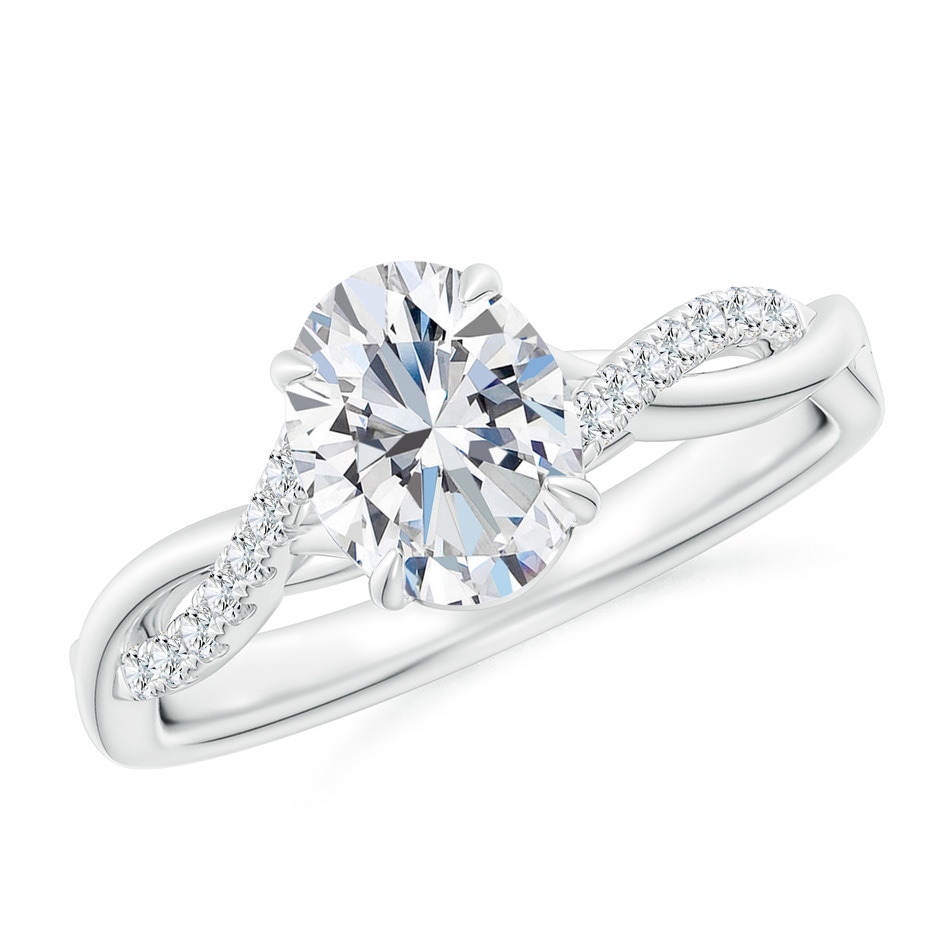 8x6mm GVS2 Oval Diamond Twisted Shank Engagement Ring in P950 Platinum 