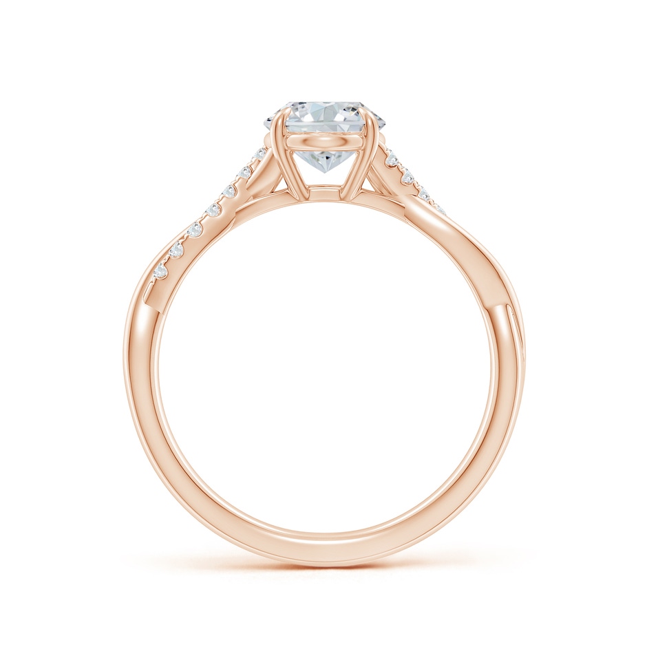 8x6mm GVS2 Oval Diamond Twisted Shank Engagement Ring in Rose Gold side 199
