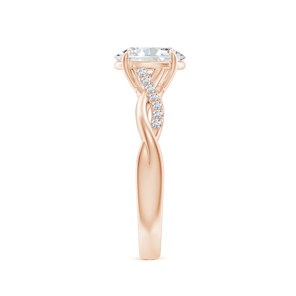 8x6mm GVS2 Oval Diamond Twisted Shank Engagement Ring in Rose Gold side 299