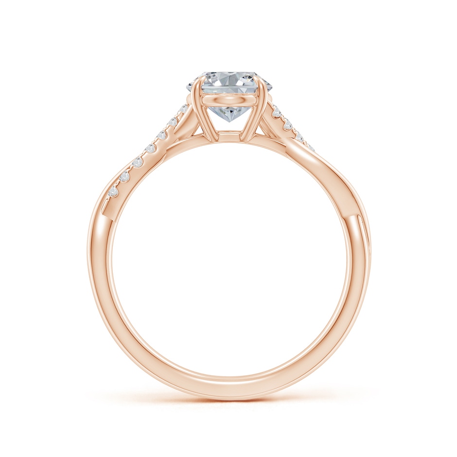 8x6mm HSI2 Oval Diamond Twisted Shank Engagement Ring in 18K Rose Gold side 199