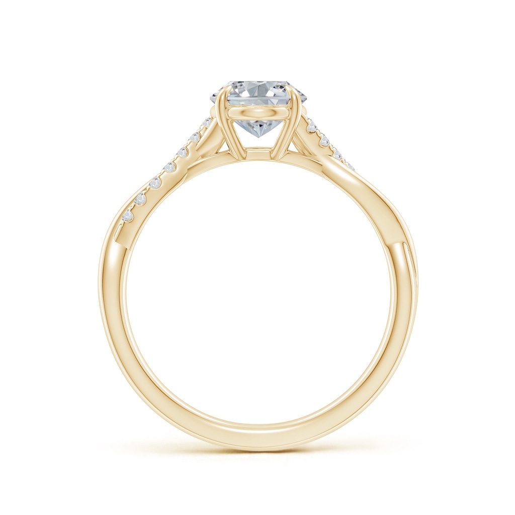 8x6mm HSI2 Oval Diamond Twisted Shank Engagement Ring in Yellow Gold - side 199