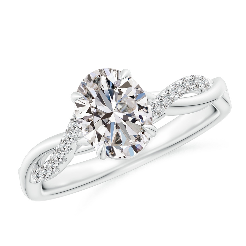 8x6mm IJI1I2 Oval Diamond Twisted Shank Engagement Ring in P950 Platinum 