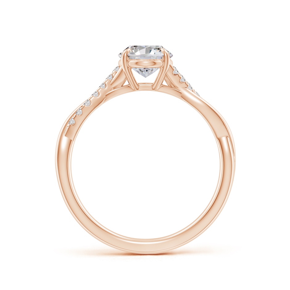 8x6mm IJI1I2 Oval Diamond Twisted Shank Engagement Ring in Rose Gold side 199