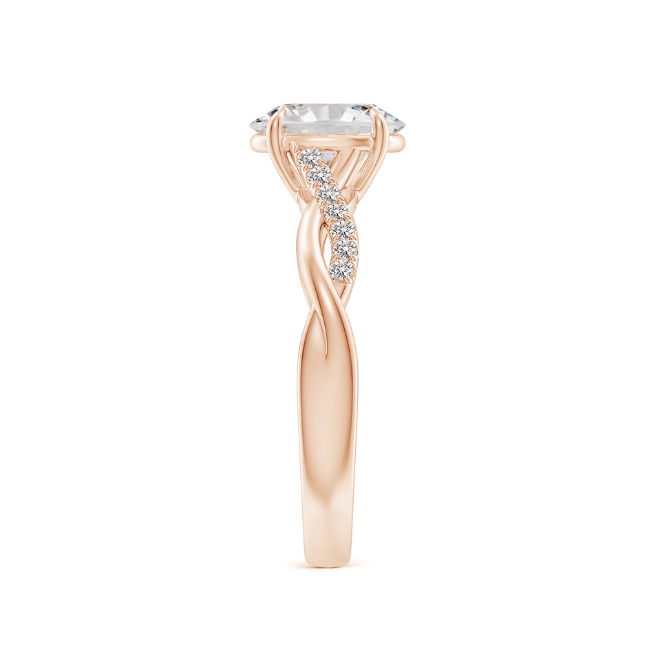 8x6mm IJI1I2 Oval Diamond Twisted Shank Engagement Ring in Rose Gold side 299