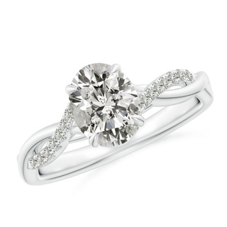 8x6mm KI3 Oval Diamond Twisted Shank Engagement Ring in P950 Platinum