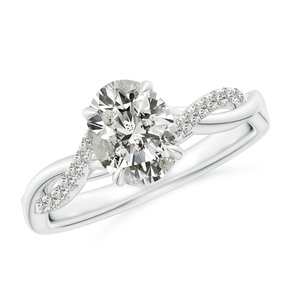 8x6mm KI3 Oval Diamond Twisted Shank Engagement Ring in P950 Platinum 