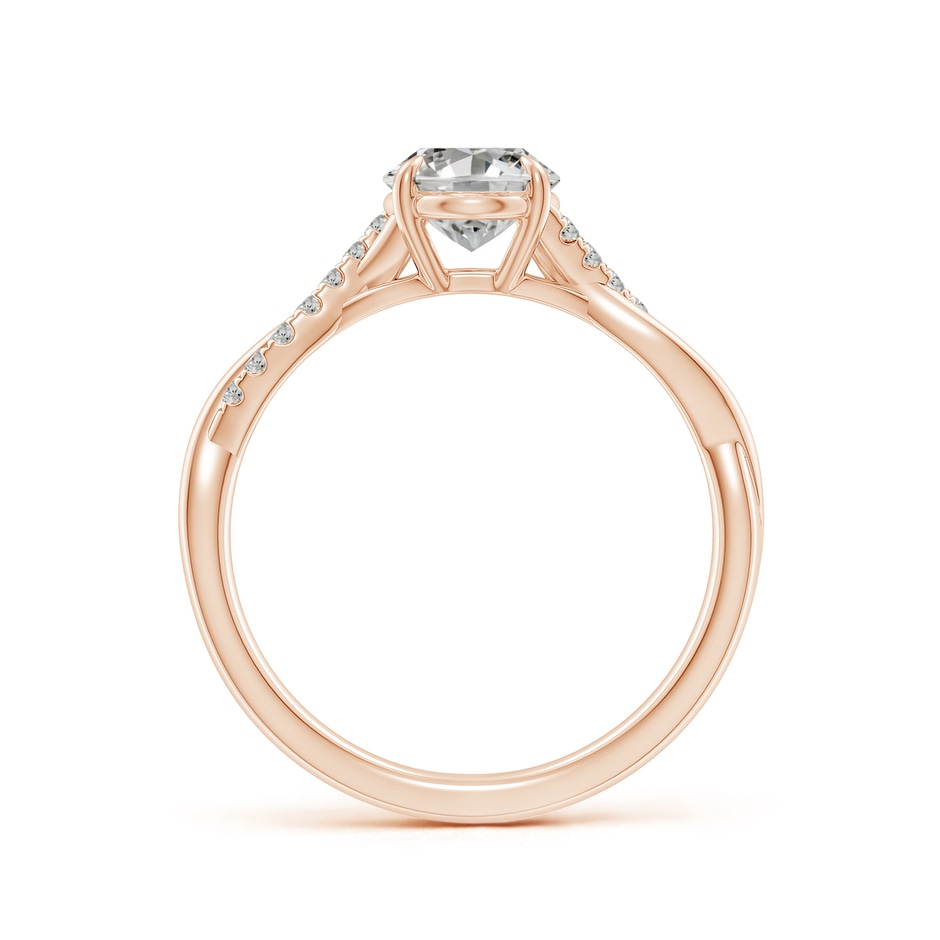 8x6mm KI3 Oval Diamond Twisted Shank Engagement Ring in Rose Gold side 199