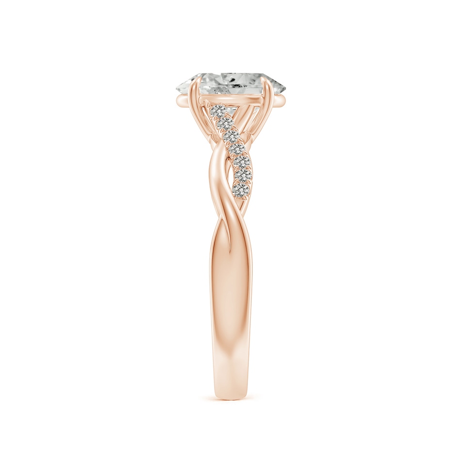 8x6mm KI3 Oval Diamond Twisted Shank Engagement Ring in Rose Gold side 299