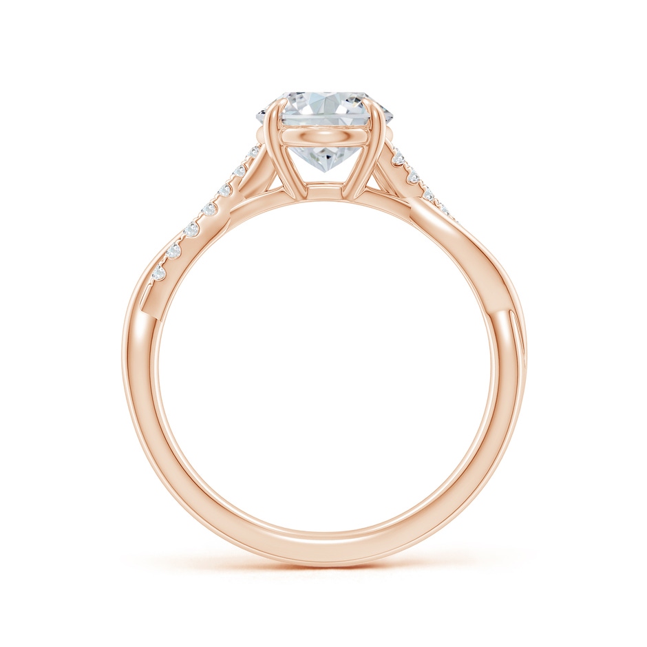9x7mm GVS2 Oval Diamond Twisted Shank Engagement Ring in 18K Rose Gold side 199