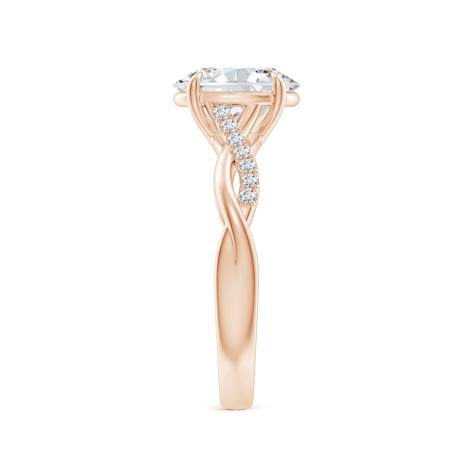 9x7mm GVS2 Oval Diamond Twisted Shank Engagement Ring in 18K Rose Gold side 299
