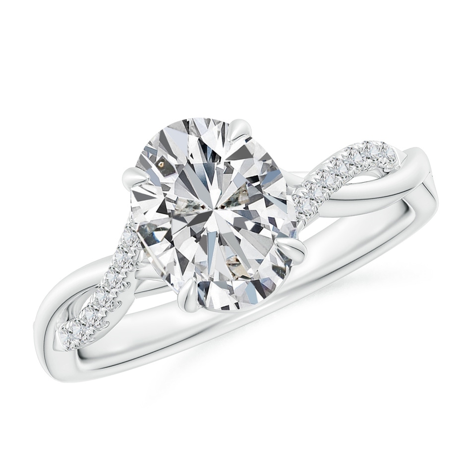 9x7mm HSI2 Oval Diamond Twisted Shank Engagement Ring in P950 Platinum 