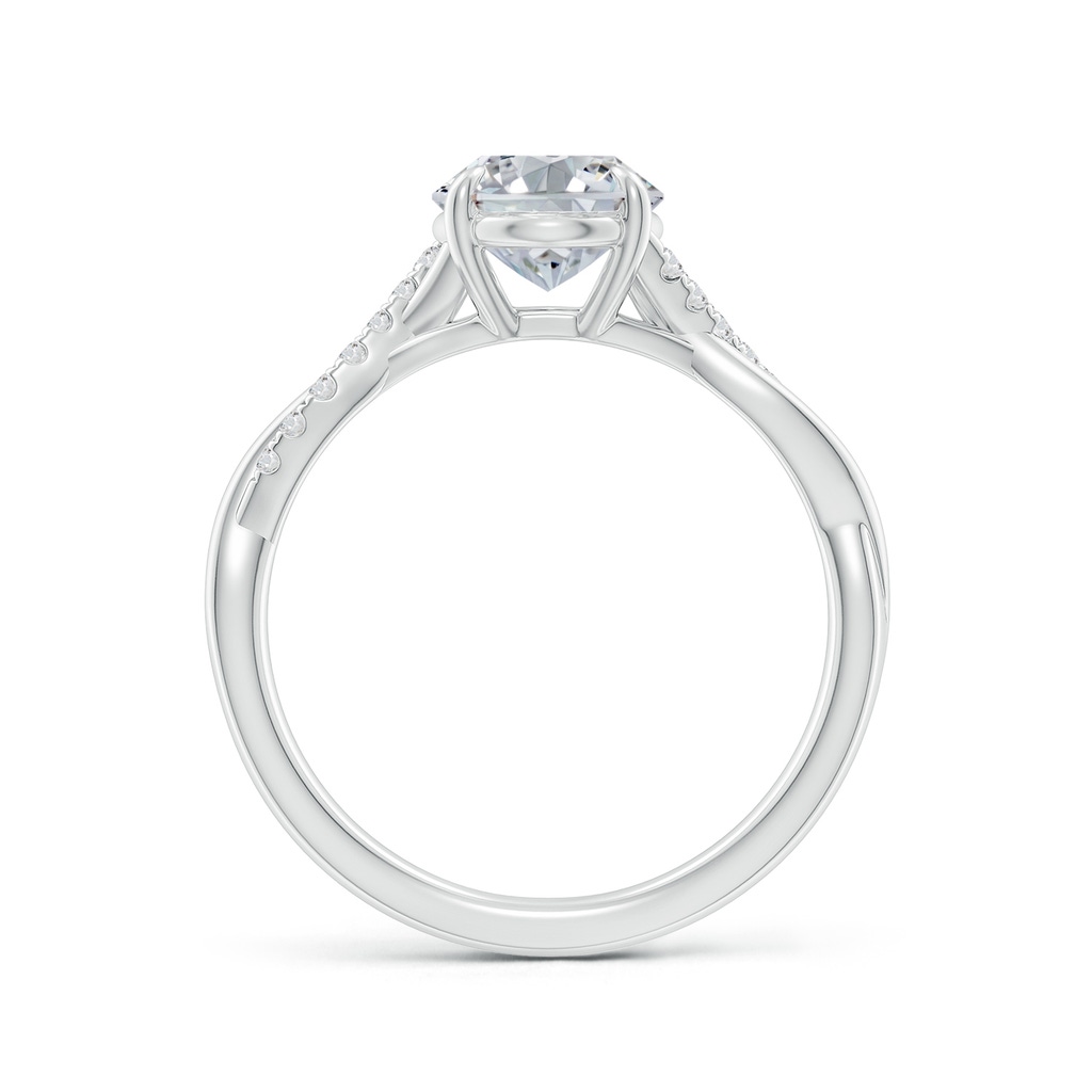 9x7mm HSI2 Oval Diamond Twisted Shank Engagement Ring in White Gold - side 199