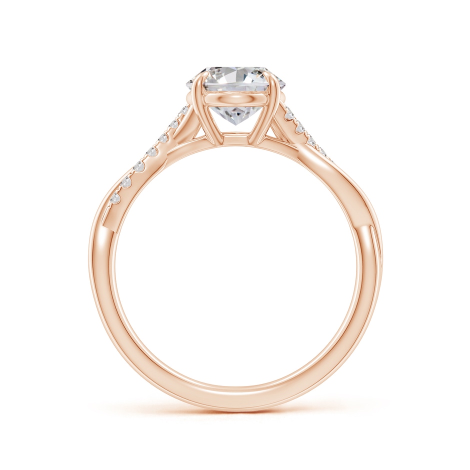 9x7mm IJI1I2 Oval Diamond Twisted Shank Engagement Ring in 18K Rose Gold side 199