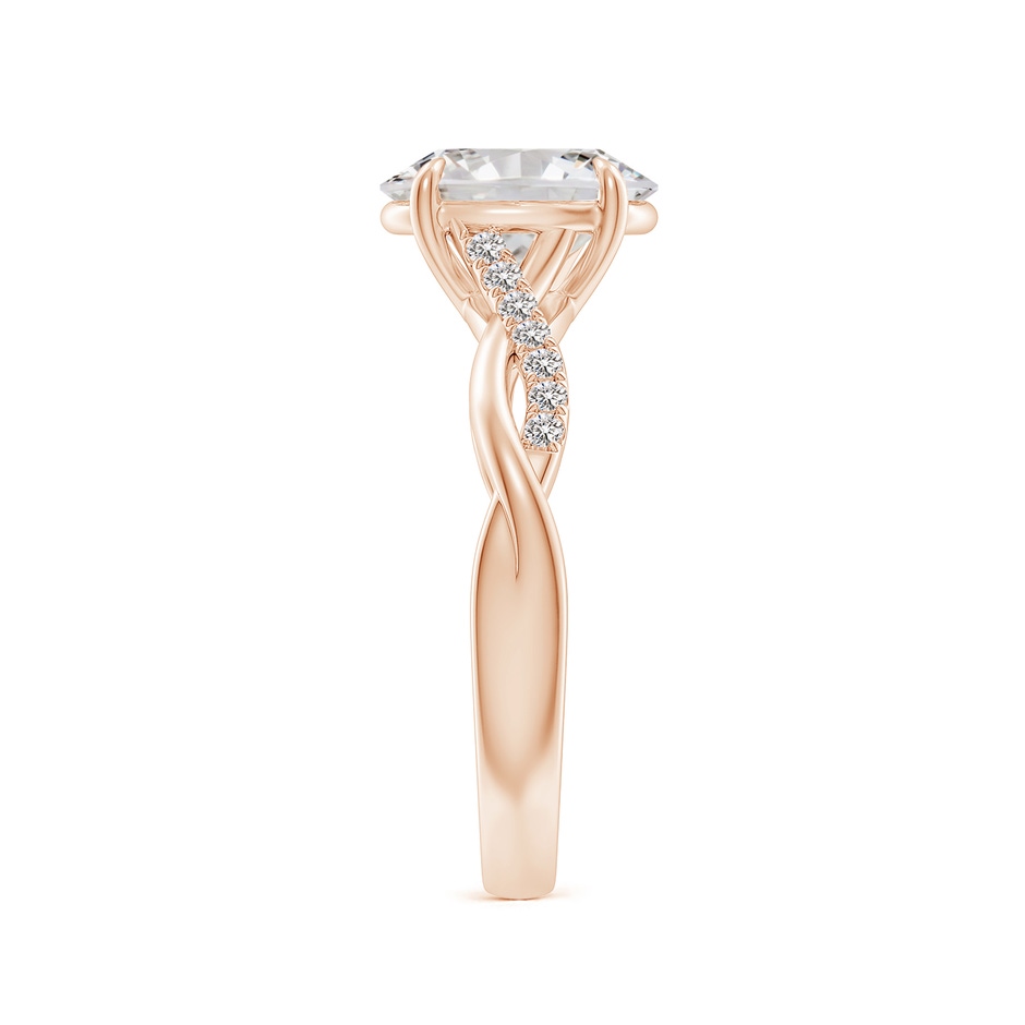 9x7mm IJI1I2 Oval Diamond Twisted Shank Engagement Ring in 18K Rose Gold side 299