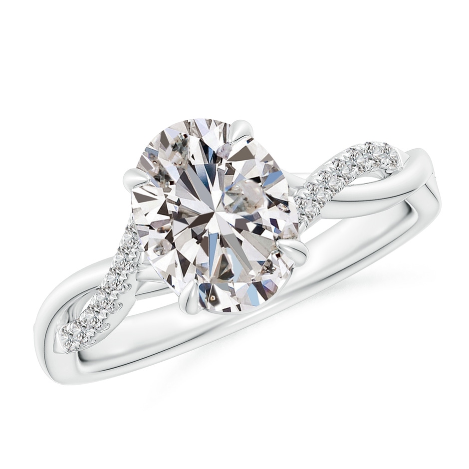 9x7mm IJI1I2 Oval Diamond Twisted Shank Engagement Ring in P950 Platinum 