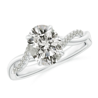 9x7mm KI3 Oval Diamond Twisted Shank Engagement Ring in P950 Platinum