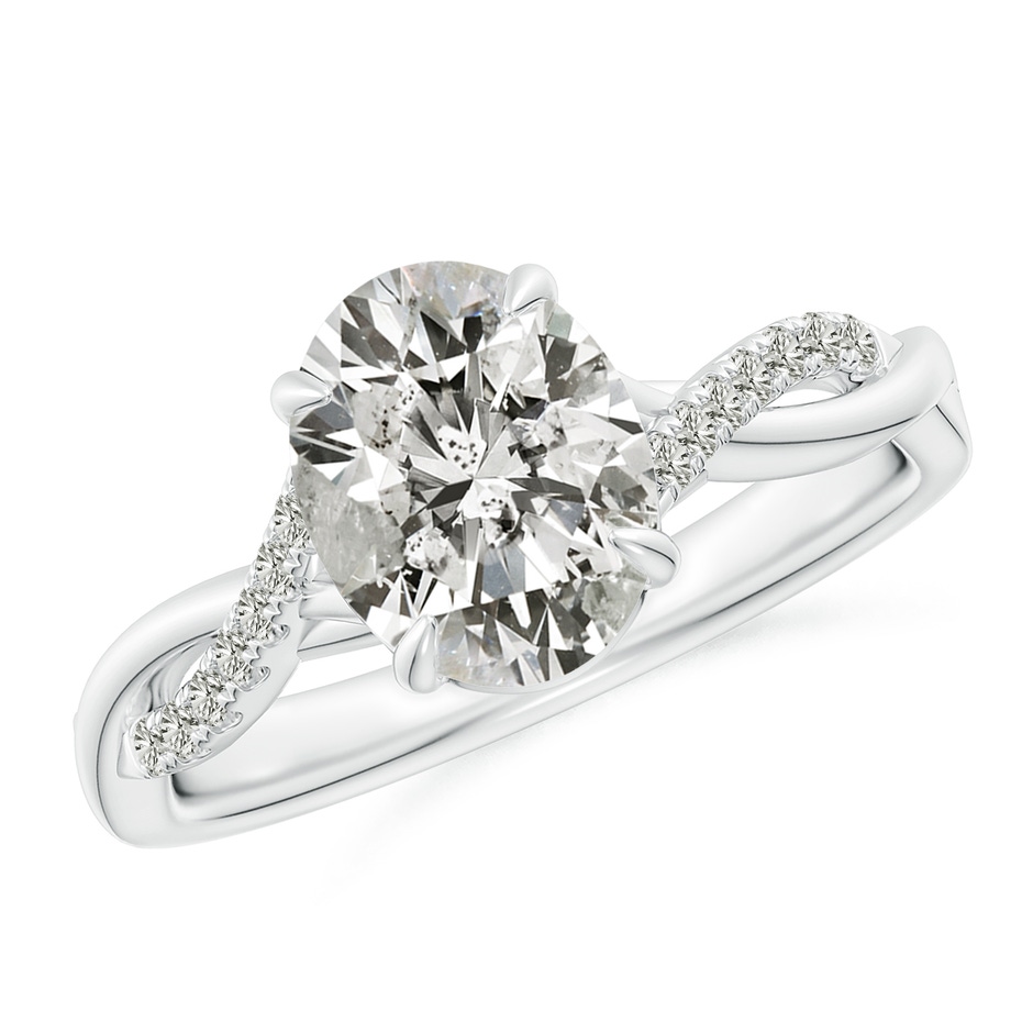 9x7mm KI3 Oval Diamond Twisted Shank Engagement Ring in P950 Platinum 