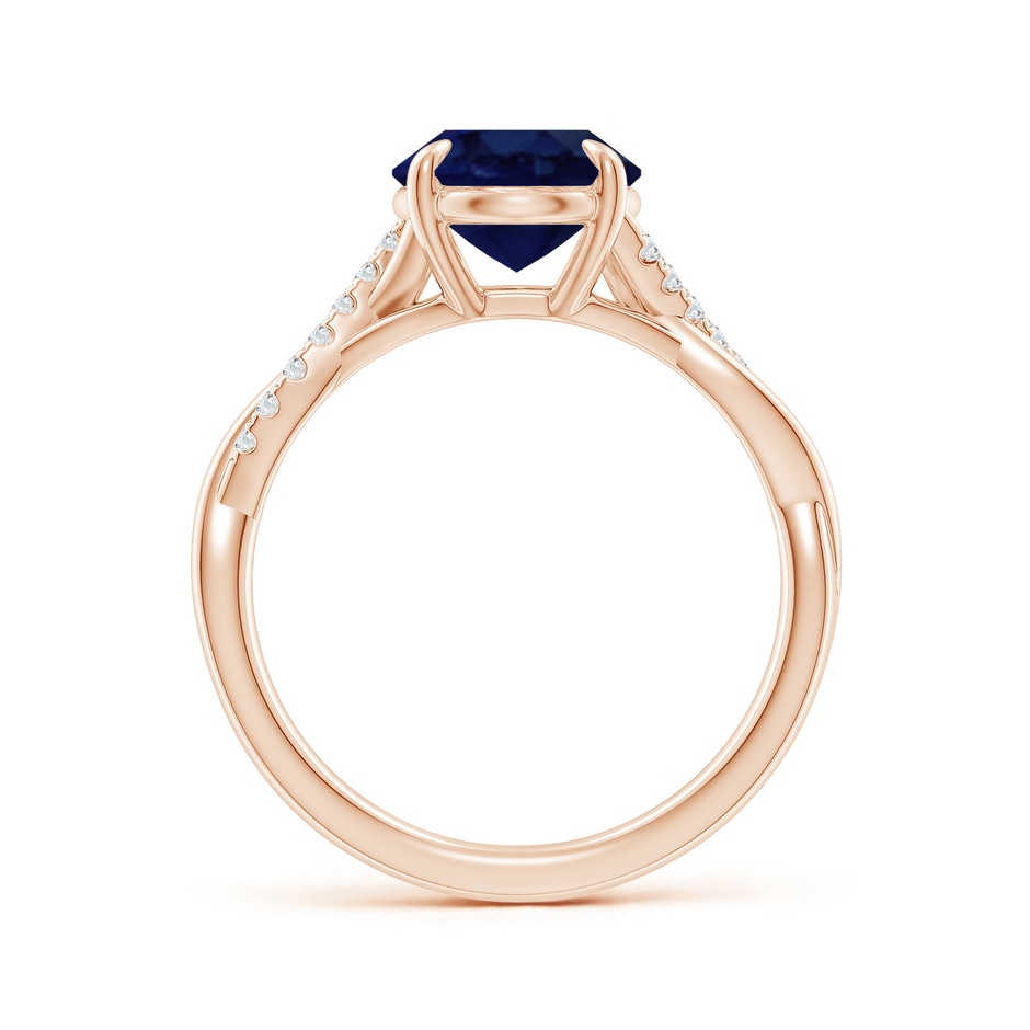 10x8mm A Oval Blue Sapphire Twisted Shank Engagement Ring in Rose Gold side 199