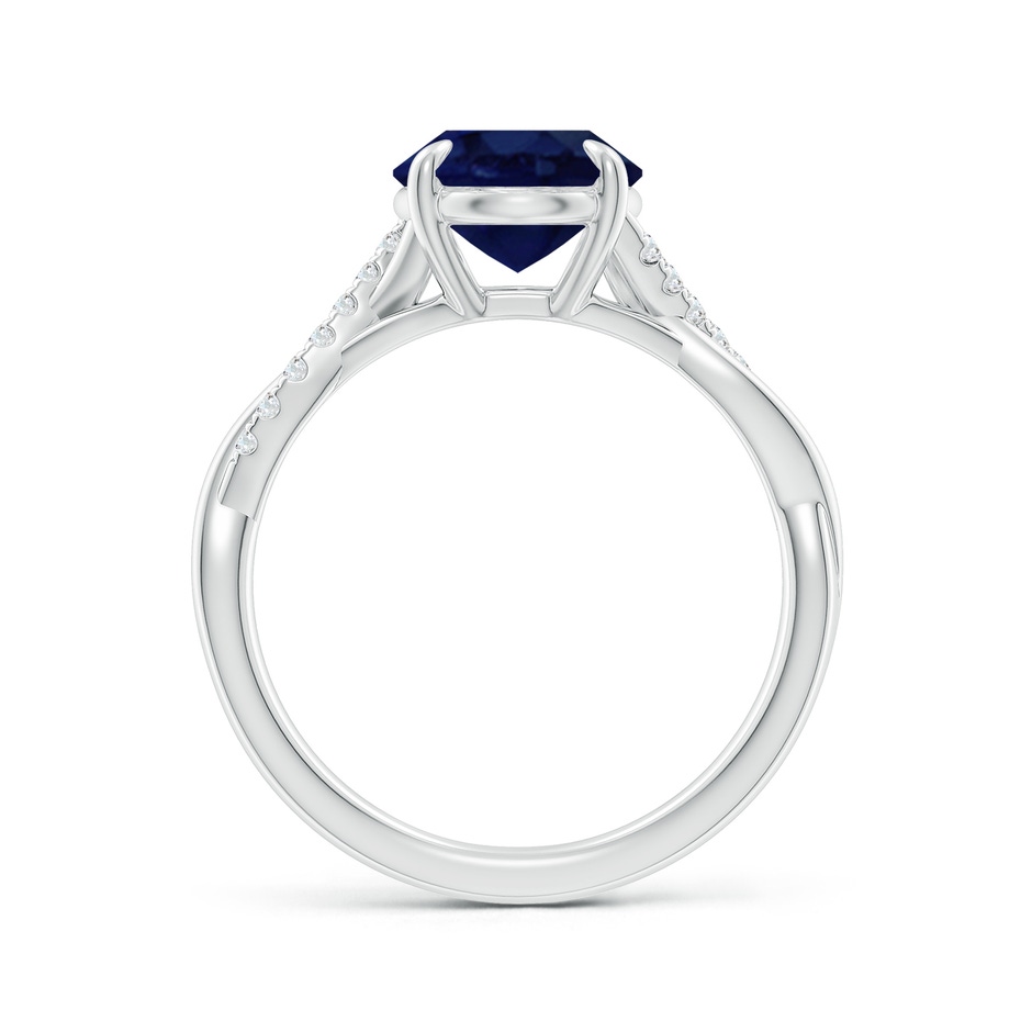 10x8mm A Oval Blue Sapphire Twisted Shank Engagement Ring in White Gold side 199