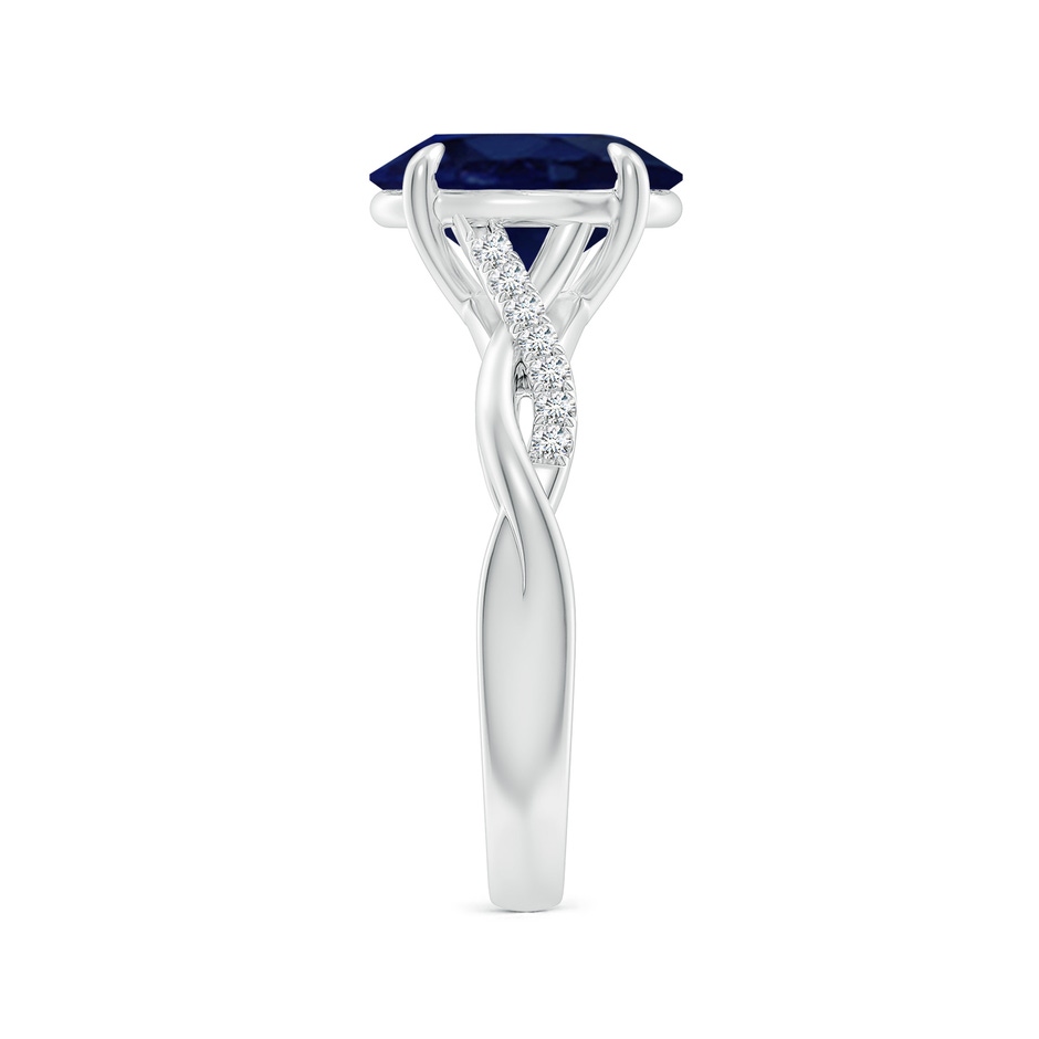 10x8mm A Oval Blue Sapphire Twisted Shank Engagement Ring in White Gold side 299