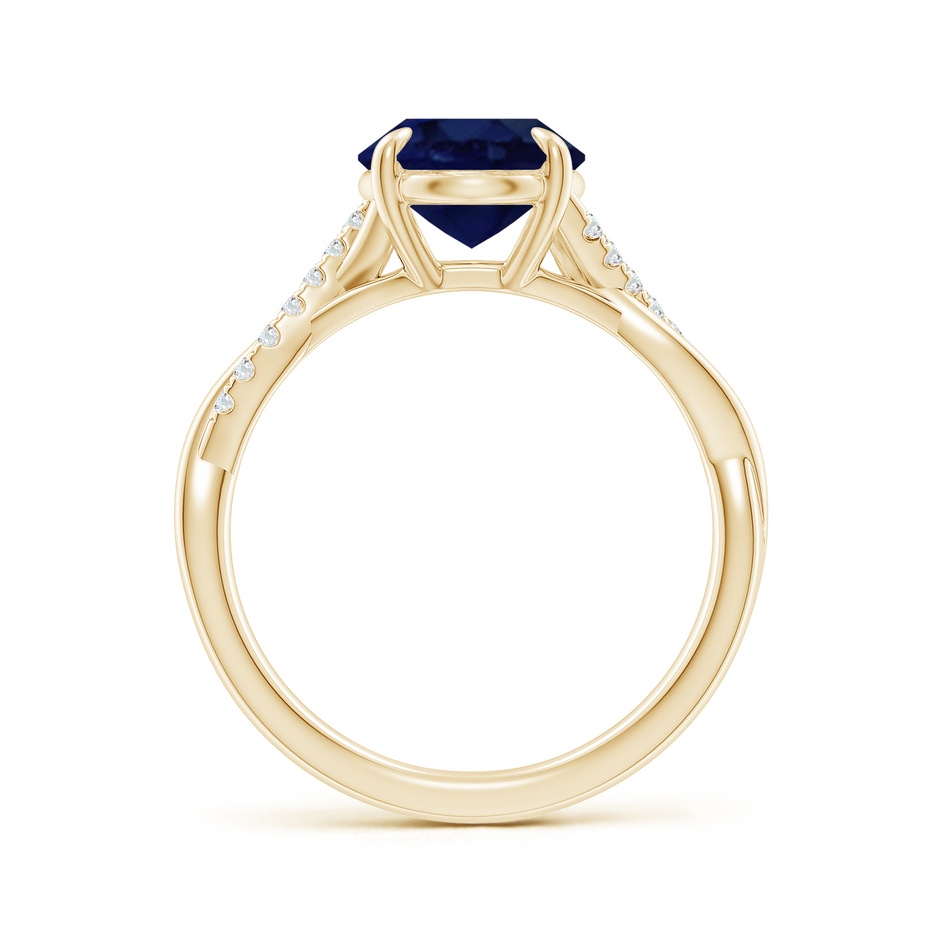 10x8mm A Oval Blue Sapphire Twisted Shank Engagement Ring in Yellow Gold side 199