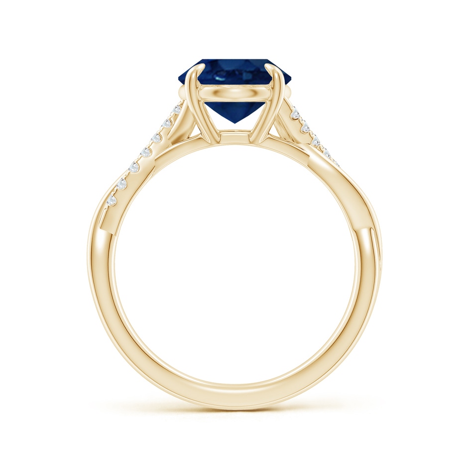 10x8mm AA Oval Blue Sapphire Twisted Shank Engagement Ring in 18K Yellow Gold side 199