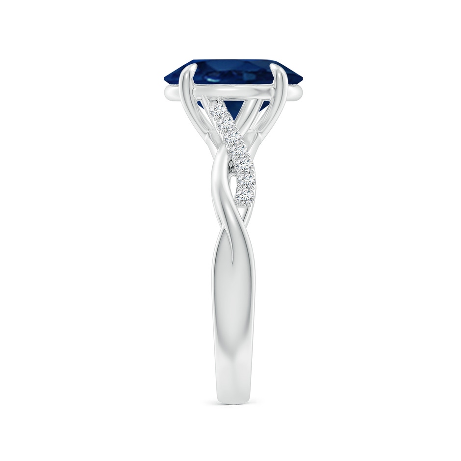 10x8mm AA Oval Blue Sapphire Twisted Shank Engagement Ring in P950 Platinum side 299