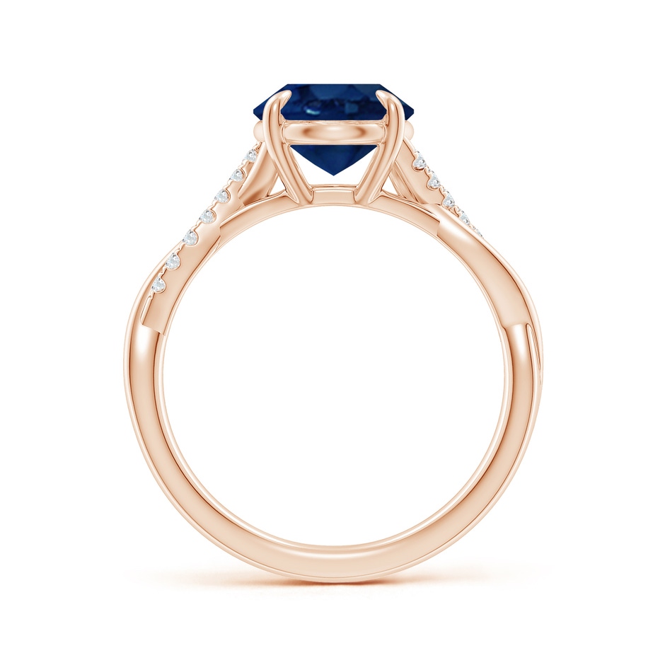 10x8mm AA Oval Blue Sapphire Twisted Shank Engagement Ring in Rose Gold side 199