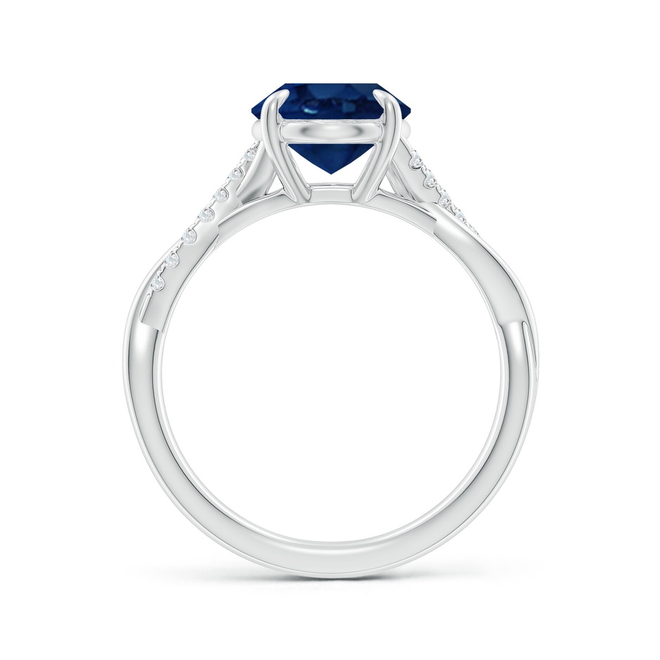 10x8mm AA Oval Blue Sapphire Twisted Shank Engagement Ring in White Gold side 199